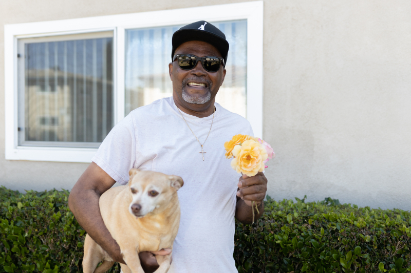 Man with his dog