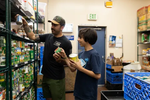 Father & Son in Pantry